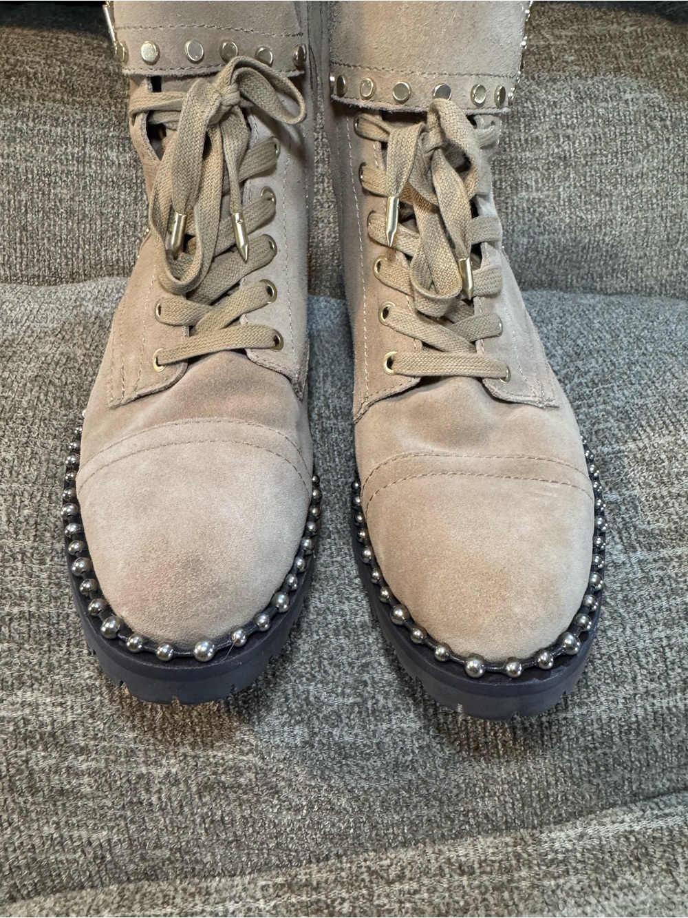 Sam Edelman Jennifer Women’s Brown Studded Combat Boots Size 7M - Picture 14 of 15